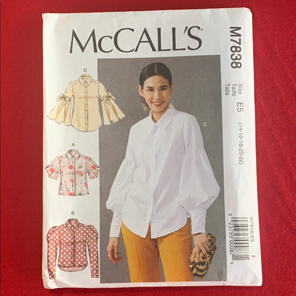 McCall's Pattern M7838 Blouse